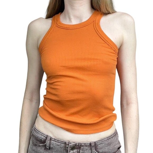 Hand-dyed Wesley from Bandier basic bronze orange tank top. Size XS. - Picture 7 of 7